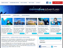 Tablet Screenshot of cairnsdiveadventures.com.au